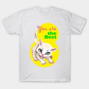 Sweet cute white kitten best friend. Love you cat. T-Shirt